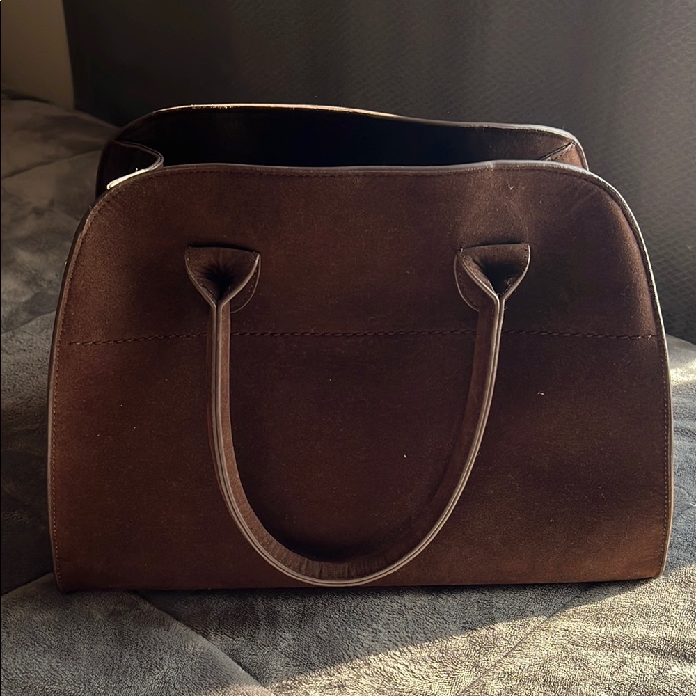 Brown suede bag